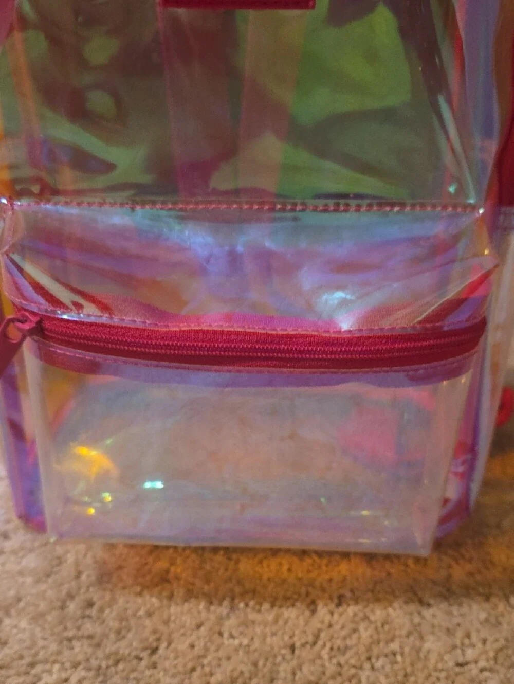 A&F Iridescent Clear Mini Backpack